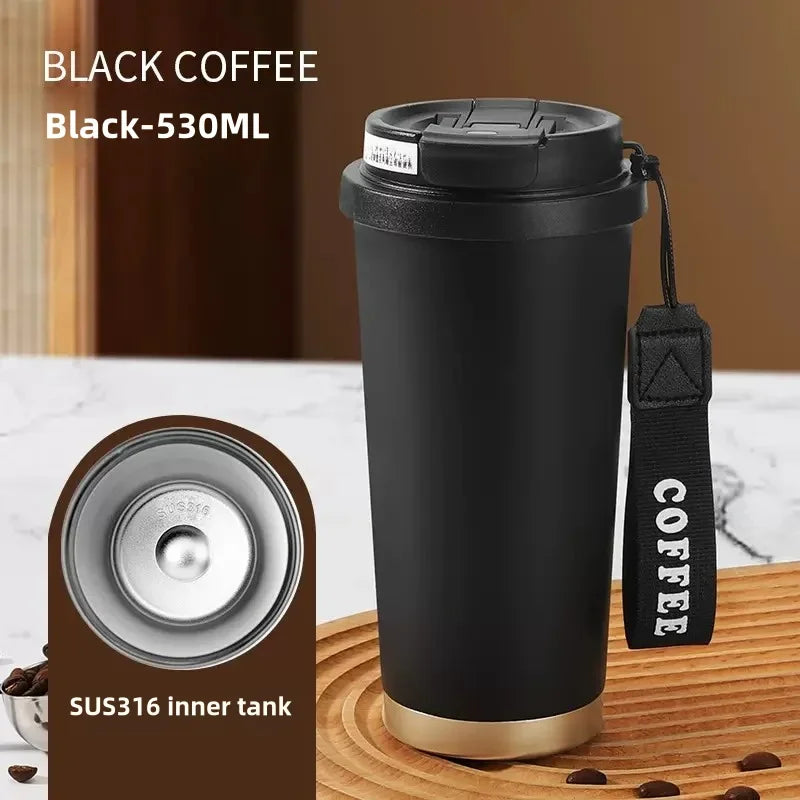 Ceramic Lined Insulated Cup Travel Coffee Cup with Sealed Lid Reusable Ceramic Lining High Aesthetic Value