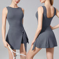 Women's Sports Tennis Dress Built in Shorts Yoga Dress