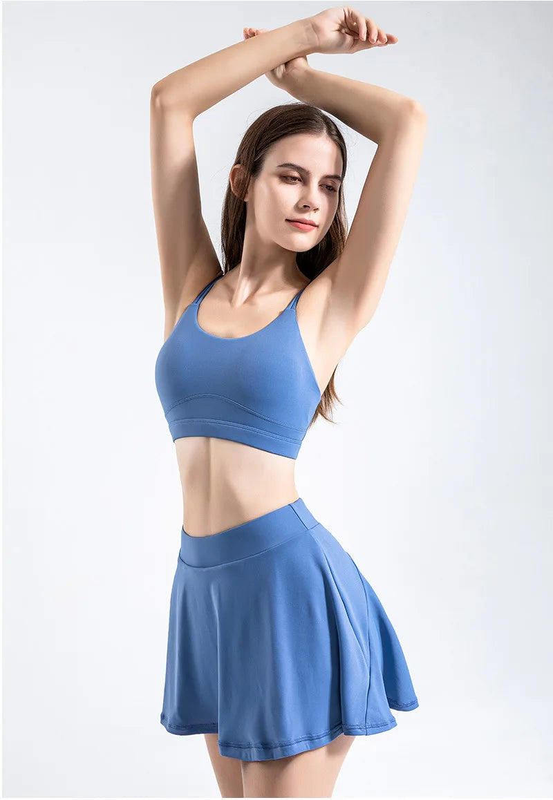 Women Yoga Shorts For Sport Running Pleated Tennis Skirt Female Golf Wear Soft Badminton Workout Skorts Gym Summer Outfit