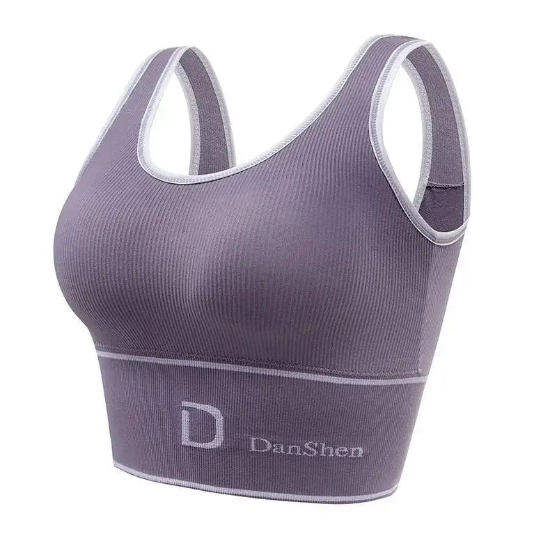 Sports Vest Women Gather Without Steel Ring Shockproof Underwear, Tube Top, Outer Wear, All-match U-shaped Beautiful Back, Big. Bra