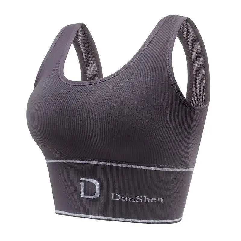 Sports Vest Women Gather Without Steel Ring Shockproof Underwear, Tube Top, Outer Wear, All-match U-shaped Beautiful Back, Big. Bra
