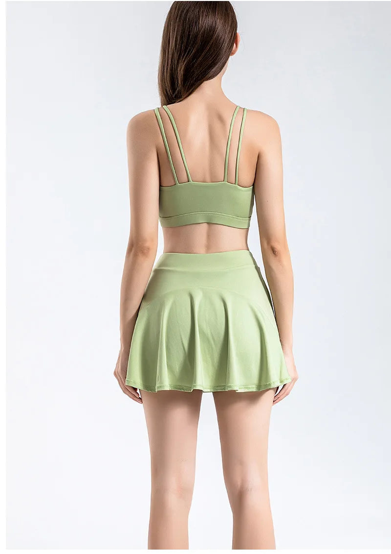 Women Yoga Shorts For Sport Running Pleated Tennis Skirt Female Golf Wear Soft Badminton Workout Skorts Gym Summer Outfit