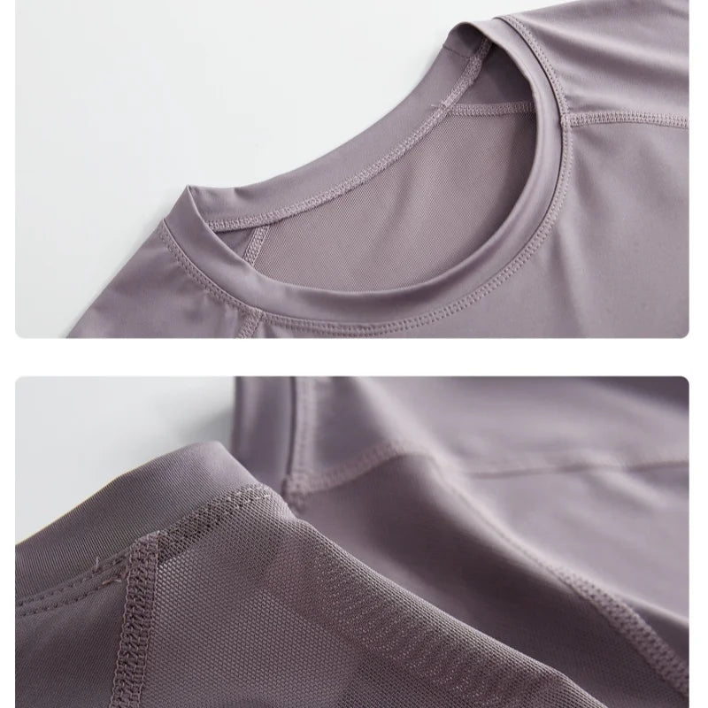 DRUR Loose Breathable Yoga Set Women Lightweight Running Tracksuit 2 Piece Gym Outfit Summer Sportswear Tops Pants Suit Yogawear