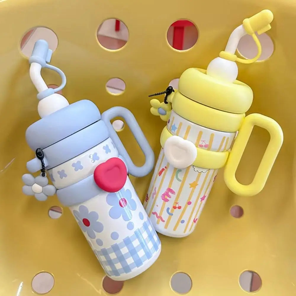 920ML Insulated Thermos with Handle Stainless Steel Thermos Coffee Cup Handheld Easy To Drink Sports Water Kettle Car Cups