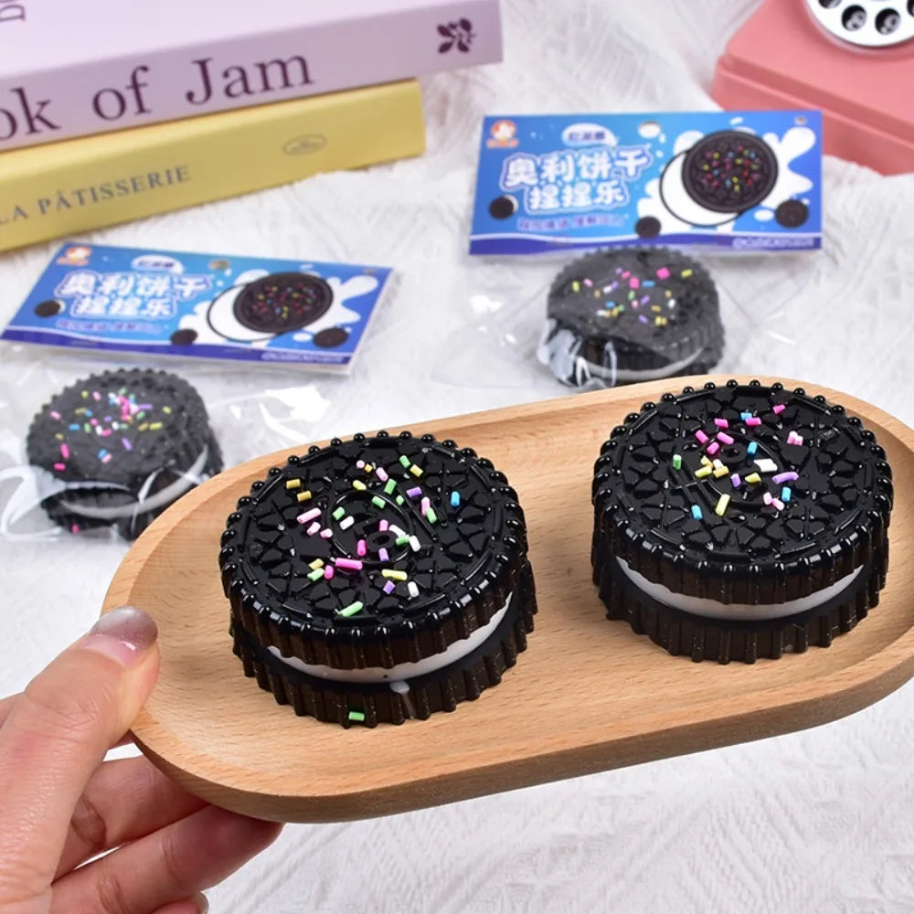 Simulation Stress Relief Squishy Toy. Creative Cookie Cake Super Soft Squeeze Toy. Sandwich Biscuit Antistress Gadget.