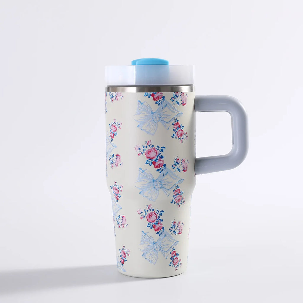 Car portable 304 stainless steel insulated cup 40oz large capacity with handle for cold insulation, suitable for outdoor use