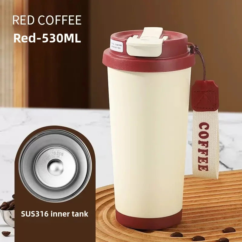 Ceramic Lined Insulated Cup Travel Coffee Cup with Sealed Lid Reusable Ceramic Lining High Aesthetic Value