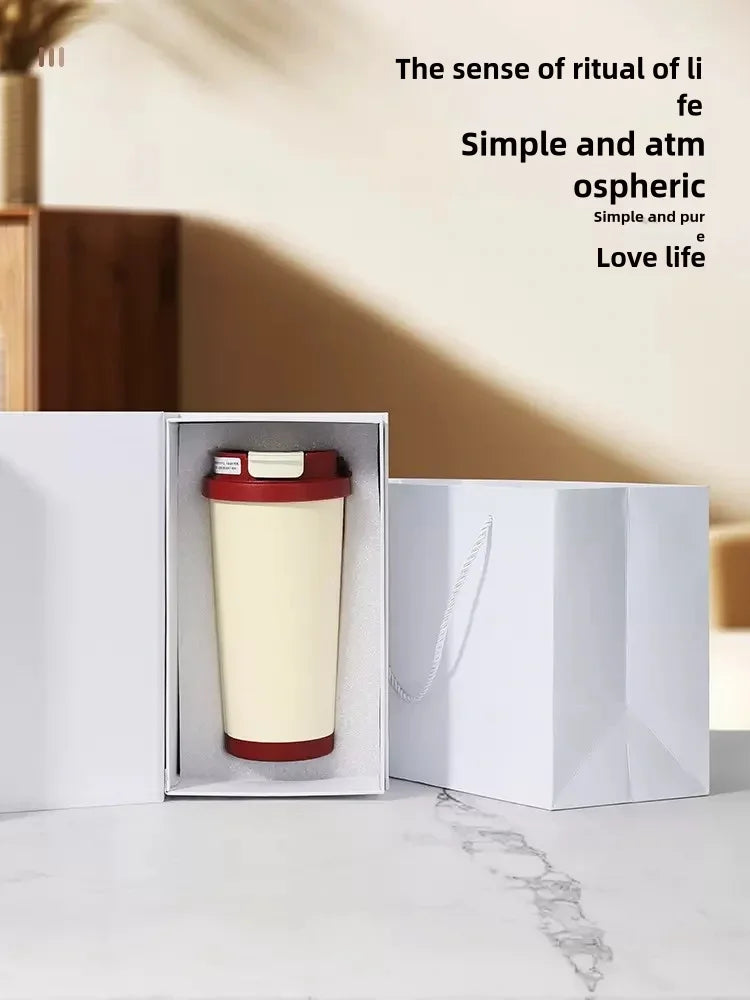 Ceramic Lined Insulated Cup Travel Coffee Cup with Sealed Lid Reusable Ceramic Lining High Aesthetic Value