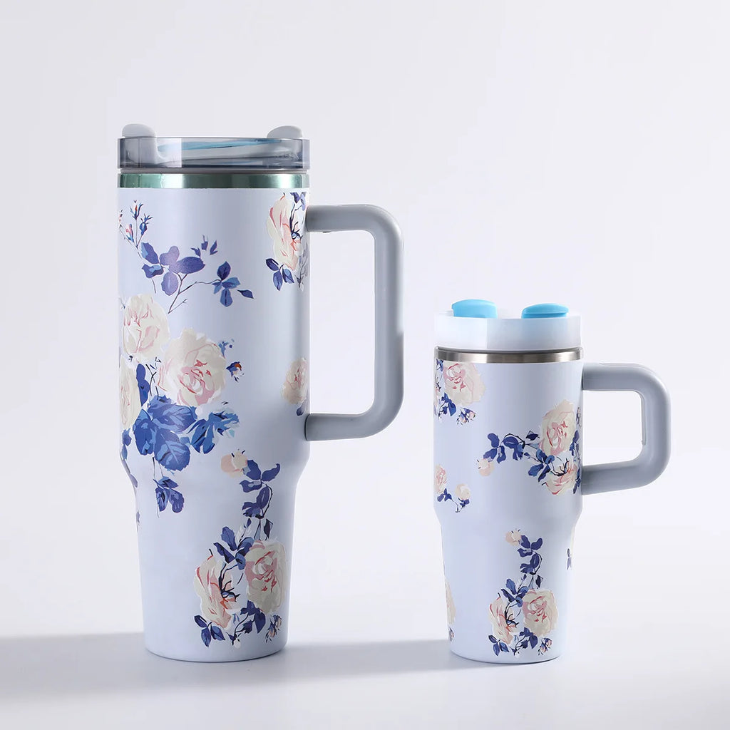 Car portable 304 stainless steel insulated cup 40oz large capacity with handle for cold insulation, suitable for outdoor use